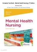 Complete Test Bank - Mental Health Nursing&comma; 6th Edition&period; By Gorman&comma; Anwar&period; &lpar;All Chapters Covered&comma; Latest Edition&comma; 100&percnt; Verified Answers with Rationales&rpar;