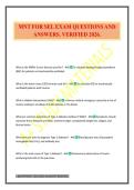 MNT FOR SEL EXAM QUESTIONS AND ANSWERS&period; VERIFIED 2026&period;