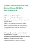 S-100&period;hcb Introduction to the Incident Command System &lpar;ICS 100&rpar; for Healthcare Hospitals