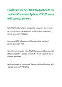 Final Exam for IS-100&period;C Introduction to the Incident Command System&comma; ICS 100 exam with correct answers