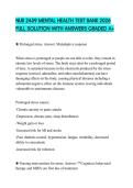 NUR 2459 MENTAL HEALTH TEST BANK 2026 FULL SOLUTION WITH ANSWERS GRADED A