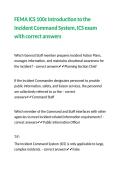 FEMA ICS 100c Introduction to the Incident Command System&comma; ICS exam with correct answers