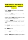 USAA Licensing Detailed Exam  Questions with 100&percnt; Accurate  Answers 