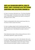 NUR 2459 RASMUSSEN MENTAL HEALTH EXAM 1 AND 2 PACKAGE 2026 TEST PAPER QUESTIONS AND SOLUTIONS GRADED A&plus;