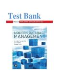 TEST BANK FOR Modern Database Management&comma; 13th edition Published by Jeff Hoffer&comma; Ramesh Venkataraman &comma;Heikki Topi ISBN&colon; 9780137305940 ALL CHAPTERS COVERED&vert; Graded A&plus;