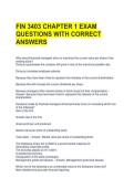 FIN 3403 CHAPTER 1 EXAM QUESTIONS WITH CORRECT ANSWERS