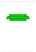 WGU C216 TASK 3 - MBA COMPETENCIES AND CAREER GOALS IN HR LEADERSHIP WITH COMPLETE SOLUTIONS
