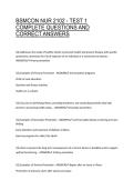 BSMCON NUR 2102 - TEST 1 COMPLETE QUESTIONS AND CORRECT ANSWERS
