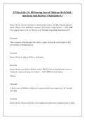 ATI Real Life 3&period;0- RN Nursing Care of Children&colon; Well Child &vert; Questions And Answers &plus; Rationales A&plus;