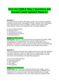 First Aid USMLE Step 1 Questions and Answers latest Updated Rated A&plus;