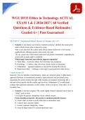 WGU D333 Ethics in Technology ACTUAL EXAM 1 & 2 2026&sol;2027 &vert; 60 Verified Questions & Evidence-Based Rationales &vert; Graded A&plus; &vert; Pass Guaranteed