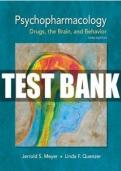 Test Bank for Psychopharmacology Drugs the Brain and Behavior 3rd Edition Meyer Nursing