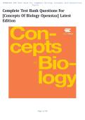 Complete Test bank questions for &lbrack;concepts of Biology Openstax&rsqb; latest edition