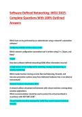 Software Defined Networking -WGU D415-Complete Questions With 100&percnt; Outlined Answers