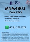 MNM4803 EXAM PACK 2026 - DISTINCTION GUARANTEED