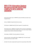 WGU C724 &lpar;Information Systems Management&rpar;EXAM QUESTIONS COMPLETE WITH VERIFIED ANSWERS