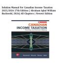Solution Manual For Canadian Income Taxation 2025&sol;2026 27th Edition &lpar; Abraham Iqbal William Buckwold&comma; 2026&rpar; All Chapters &vert; Newest Edition