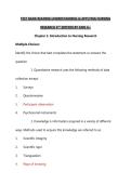 Test Bank for Reading&comma; Understanding & Applying Nursing Research 6th Edition by Susan Fain &vert; Verified Answers &vert; A&plus;