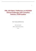 PHIL 434 Week 7 Reflection on HIV&sol;AIDS Ethical Challenges with Complete Solution &vert; 2026 Update