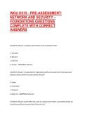 WGU D315 - PRE-ASSESSMENT&colon; NETWORK AND SECURITY &ndash; FOUNDATIONS QUESTIONS COMPLETE WITH CORRECT ANSWERS