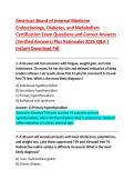 American Board of Internal Medicine  Endocrinology&comma; Diabetes&comma; and Metabolism  Certification Exam Questions and Correct Answers  &lpar;Verified Answers&rpar; Plus Rationales 2026 Q&A &vert;  Instant Download Pdf