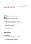  NR 283 &ndash; Pathophysiology Exam 2 &mdash; Sample Topics & Verified Answers &lpar;Latest Update 2026&rpar;
