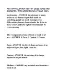 ART APPRECIATION TEST -1 QUESTIONS AND ANSWERS WITH VERIFIED SOLUTIONS 100-&period;pdf