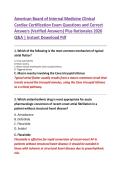 American Board of Internal Medicine Clinical  Cardiac Certification Exam Questions and Correct  Answers &lpar;Verified Answers&rpar; Plus Rationales 2026  Q&A &vert; Instant Download Pdf 