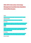 &sol;WGU D075 Information Technology Management Essentials Exam Questions And 100&percnt; Verified Answers &vert; verified exam questions&vert;
