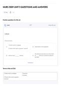 NURS 3309 UNIT 3 QUESTIONS AND ANSWERS