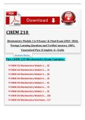 CHEM 210 Biochemistry Module 1 to 8 Exams & Final Exam 2026-2027 Portage &vert; Updated 