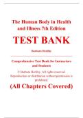 Complete Test Bank - The Human Body in Health and Illness&comma; 7th Edition &ndash; Barbara Herlihy &ndash; ISBN 9780323711265 &lpar;All Chapters Covered 1&ndash;27&rpar;