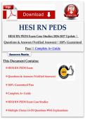 HESI RN PEDS Exam Case Studies 2026-2027 Update &vert; Questions & Answers &lpar;Verified Answers&rpar; &vert; 100&percnt; Guaranteed Pass &vert;&vert; Complete A&plus; Guide
