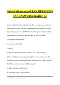 Sickle Cell Anemia NCLEX QUESTIONS AND ANSWERS GRADED A&plus;
