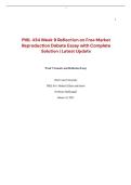 PHIL 434 Week 9 Reflection on Free Market Reproduction Debate Essay with Complete Solution &vert; Latest Update