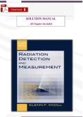 Solution Manual for Radiation Detection and Measurement &lpar;4th Edition&comma; 2011&comma; Glenn F&period; Knoll&rpar; &ndash; Verified Complete Guide &lpar;All Chapters&comma; With Step‑by‑Step Solutions&rpar;