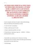 ATI Med Surg Immune&comma; Infection&comma; Oncology & Cardiovascular Exam 2026&sol;2027 &ndash; 300&plus; Q&A &ndash; Verified A&plus; Answers