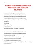 ATI Mental Health Proctored 2026 Exam &ndash; 100&percnt; Accurate Solutions & Rationales