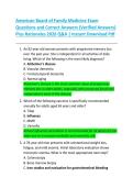 American Board of Family Medicine Exam  Questions and Correct Answers &lpar;Verified Answers&rpar;  Plus Rationales 2026 Q&A &vert; Instant Download Pdf   