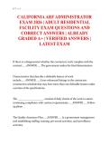 California ARF Administrator Exam 2026 &ndash; Adult Residential Facility Practice Test & Study Guide &vert; Verified Q&A