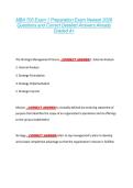 MBA 705 Exam 1 Preparation Exam Newest 2026  Questions and Correct Detailed Answers Already  Graded A&plus; 