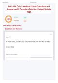 PHIL 434 Quiz 3 Medical Ethics Questions and Answers with Complete Solution &vert; Latest Update 2026