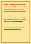 RealEstateU- Texas Promulgated Contract Forms &vert;&vert;  Most Recent Exam 2026-2027 Actual Complete Real  Exam Questions And Correct Answers &lpar;Verified  Answers&rpar; Already Graded A&plus; &vert; Brand New Version&excl;&excl;