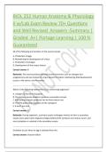 BIOL 252 Human Anatomy & Physiology II w&sol;Lab Exam Review 70&plus; Questions and Well Revised  Answers -Summary &vert; Graded  A&plus;&vert; Portage Learning &vert; 100 &percnt; Guaranteed