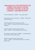 Clinical Patient Care NHA Exam Questions and Detailed Verified Answers &vert; Graded A&plus; &vert; 2026 Edition
