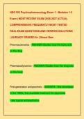 NSG 552 Psychopharmacology Exam 1 - Modules 1-3  Exam &vert; MOST RECENT EXAM 2026-2027 ACTUAL  COMPREHENSIVE FREQUENTLY MOST TESTED  REAL EXAM QUESTIONS AND VERIFIED SOLUTIONS  &vert; ALREADY GRADED A&plus; &vert; Brand New 