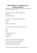 Bio 3470 Exam 1 Questions and Correct Answers 