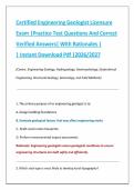 Certified Engineering Geologist Licensure  Exam &vert;Practice Test Questions And Correct  Verified Answers&vert; With Rationales &vert; &vert; Instant Download Pdf &vert;2026&sol;2027