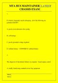 MTA BUS MAINTAINER CHASSIS EXAM  QUESTIONS AND ANSWERS 2026