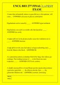 UNCG BIO 277 FINAL EXAM QUESTIONS AND ANSWERS 2026
